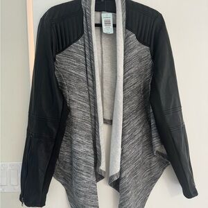 Torrid Black and Gray Leather Jacket